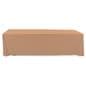 Beige polyester table cover is durable and long lasting 