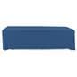 Dark blue polyester table cover with machine washable fabric 