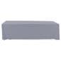Grey polyester table cover is 8' long 