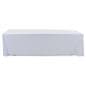 White polyester table cover with overlock stitching 