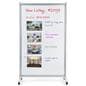 Dry erase rolling room divider with magnetic receptive surface 