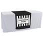 Black printed table runner with polyester material 