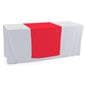 Red table runner made of polyester fabric