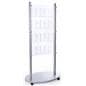 Adjustable 4-tier floor magazine stand with silver base
