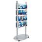 Adjustable acrylic floor brochure display stand for a variety of literature sizes