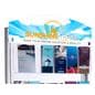 Single-sided custom header for RP12 floor stands with UV printed graphics