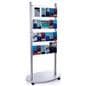 Adjustable 4-tier floor magazine stand with silver base