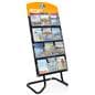 Custom display sign header for acrylic literature holders with 12 pocket dividers for magazines 