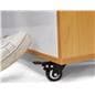 Mobile cubby storage unit with whiteboard back and four locking casters