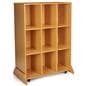Mobile cubby storage unit with whiteboard back and MDF construction