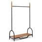 Vintage clothes rack for boutique with black powdered coated accents 