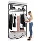 Farmhouse industrial clothing rack with a width of 47.25 inches 