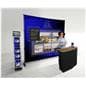 Step and repeat promo booth kit with rear storage