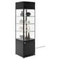LED retail tower with adjustable glass shelves