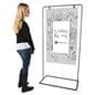 Minimalist sign stand with overall height of 68.5 inches