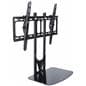 TV Wall Mount with Floating Glass Shelf, Black