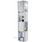 Round pirouet collapsible showcase with white and clear panels