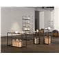 Slim tall side table in retail environment