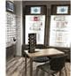 Standing optical lens display with countertop placement style