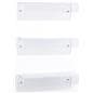 Wall mounted acrylic shelves with dual-sided keyhole cutouts