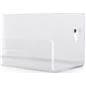 Transparent wall mounted acrylic shelves with 2 inch ledge rail 