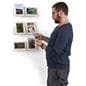 Dual functioning wall mounted acrylic shelves with l shaped design 