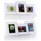 Dual functioning acrylic wall shelves feature an j shape design 