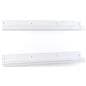 Clear acrylic shelves with five pound max weight capacity 
