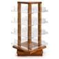 Spinning wooden literature holder with countertop placement style 
