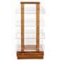 Four sided spinning wooden literature holder measures 13 inches wide by 30 inches tall 