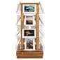 Spinning wooden literature holder with heavy duty oak construction 