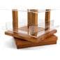 Spinning wooden literature holder with 10 inch wide small shelves 