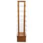 Four-sided revolving wood literature rack measures 16 inches wide by 70 inches tall 