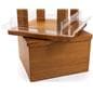 Revolving wood literature rack with floor standing placement style 