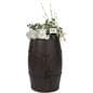 Wooden display barrel with dark stained finish
