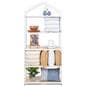36 inch wide white metal and wood shelving unit