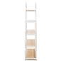 Heavy duty white metal and wood shelving unit weighs 89 pounds