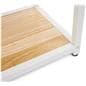 White metal and wood shelving unit with natural wood design 