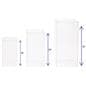 Clear nested display pedestal set with 18 inch, 24 inch and 32 inch tall styles