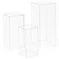 Clear nested display pedestal set with floor standing placement 