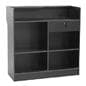 Ledgetop service counter with two adjustable shelves