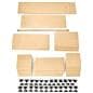 Modular shelving system with flat pack and knockdown construction