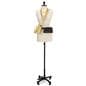 Professional female dress form with height-adjustable base 