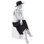 Abstract seated female mannequin with removable arms and torso 
