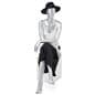 Abstract seated female mannequin measures 52 inches tall 