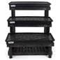 3 tier plastic garden center display rack with removable watering trays and legs 