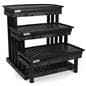 3 tier plastic garden center display rack features three watering trays 