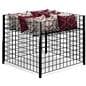 Wire dump bins with raised shelf