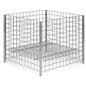 Wire dump bins with wire grid for visibility