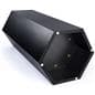 Hexagon retail pedestal with scratch resistant rubber feet and recessed bottom